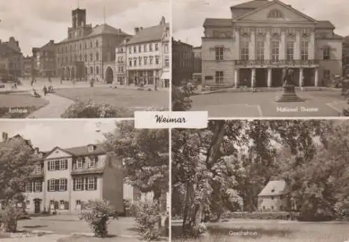 Weimar - Rathaus, National Theater, Schillerhaus, Goethehaus - ca. 1955