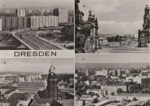 Dresden - u.a. Blick zum Rathausturm - 1978