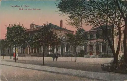 Landau - Blick auf den Bahnhof - 1922