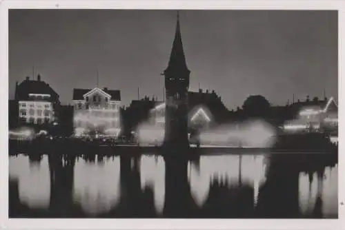 Lindau - Hafen bei Nacht - ca. 1965