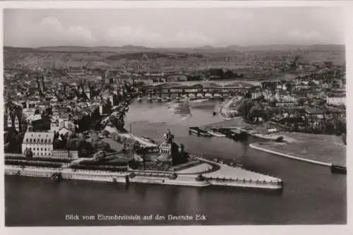 Koblenz - Deutsches Eck von Ehrenbreitstein - ca. 1960