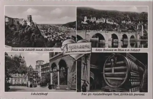 Heidelberg - u.a. Brücke und Schloß - ca. 1960