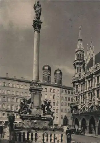 München - Mariensäule am Rathaus - ca. 1960