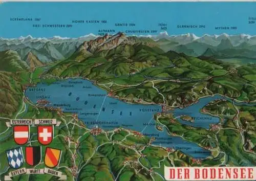 Bodensee - Übersichtskarte - ca. 1980