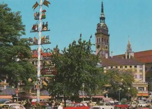 München - Viktualienmarkt mit Altem Peter - ca. 1985