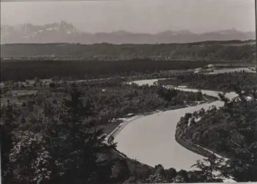 Isar - Isarlauf und Zugspitze - ca. 1960