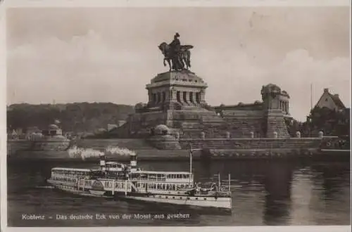 Koblenz - Deutsches Eck von der Mosel gesehen - 1936