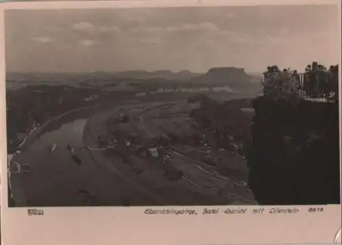 Elbsandsteingebirge - Bastei Aussicht mit Lilienstein - 1957