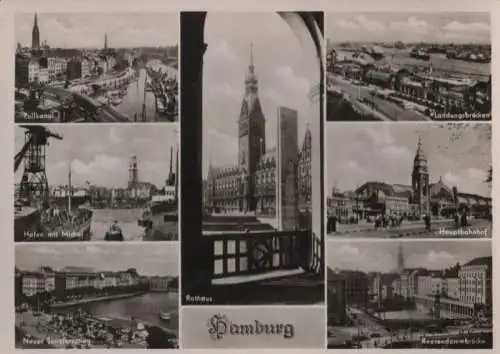 Hamburg - u.a. Zollkanal - 1955