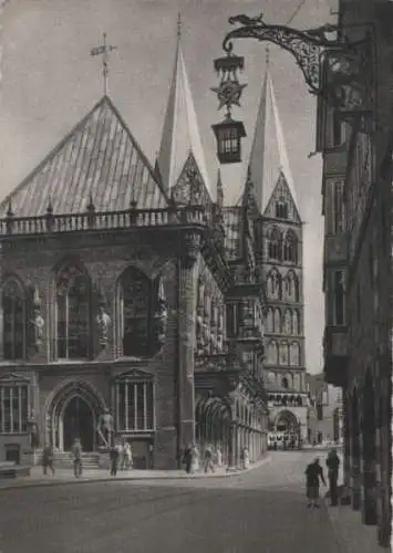 Bremen - Rathaus mit Dom, Seitenansicht - 1959