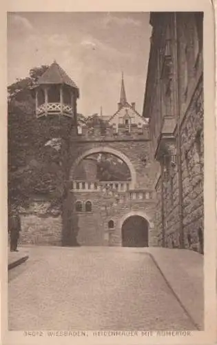 Wiesbaden - Heidenmauer mit Römertor - ca. 1935