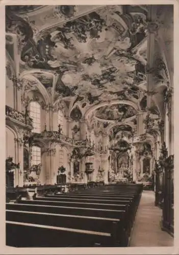 Uhldingen-Mühlhofen, Birnau - Wallfahrtskirche, Schrägblick - ca. 1960