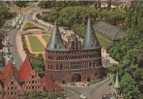 Lübeck - Holstentor von oben - ca. 1975