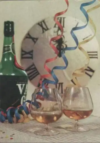 Zum Neuen Jahr Cognac und Uhr