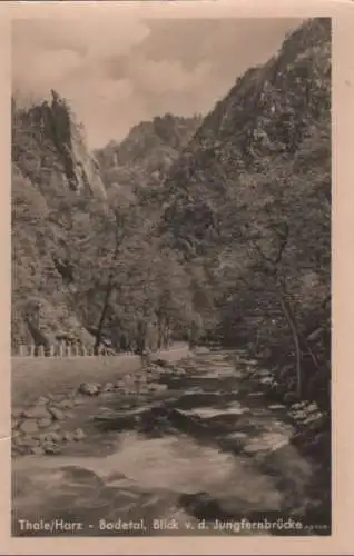 Thale - Bodetal, Blick von der Jungfernbrücke - 1955