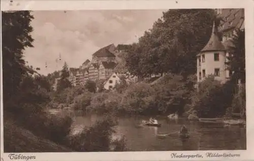 Tübingen - Neckarpartie, Hölderlinturm - ca. 1935