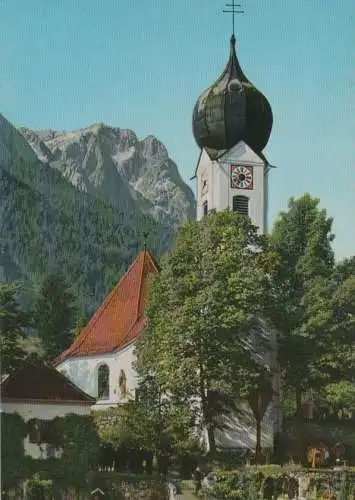 Grainau - Kirche gegen Zugspitze - ca. 1975