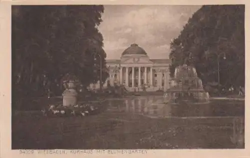 Wiesbaden - Kurhaus mit Blumengarten - ca. 1935