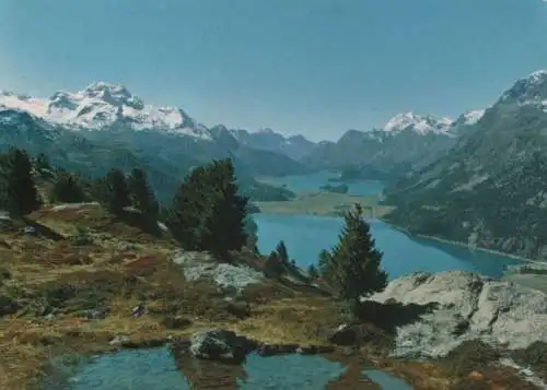 Schweiz - Schweiz - Silsersee - Blick vom Hahnensee Richtung Maloja - 1972