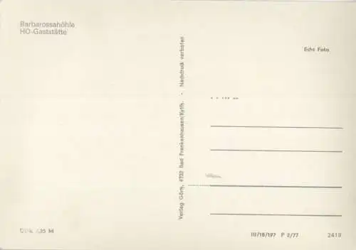 Kyffhäuser - Barbarossahöhle - HO-Gaststätte