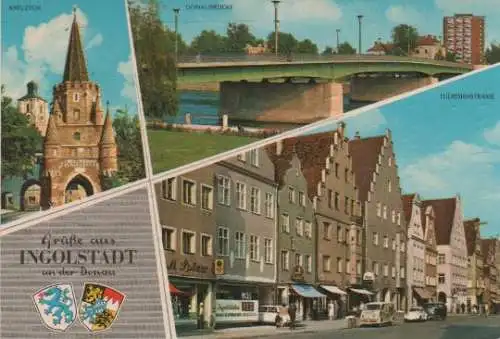 Ingolstadt - Kreuztor, Donaubrücke, Theresienstraße - ca. 1970