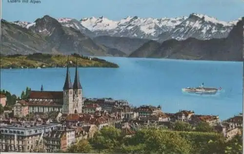 Schweiz - Schweiz - Luzern - mit Alpen - ca. 1955