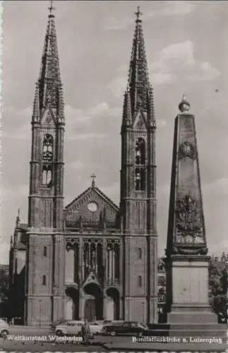 Wiesbaden - Bonifatiuskirche am Luisenplatz - ca. 1960