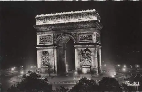 Frankreich - Frankreich - Paris - La Place de la Etoile illuminee - ca. 1960