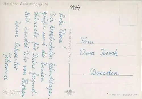 Herzliche Geburtstagsgrüße Blumen und Kerze