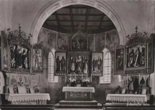 Oberstaufen - alte Kirche mit Altären - ca. 1955