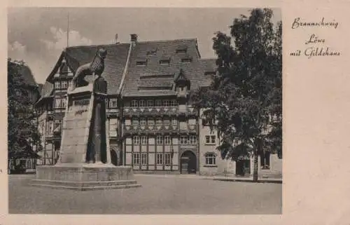 Braunschweig - Löwe mit Gildehaus