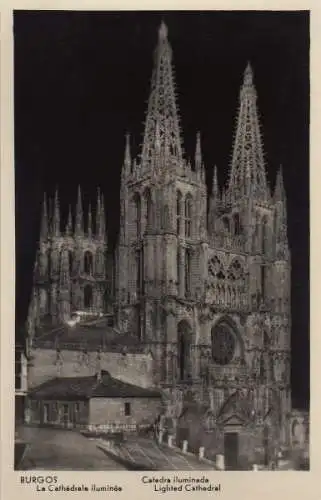 Spanien - Spanien - Burgos - La Cathedrale iluminee - ca. 1955