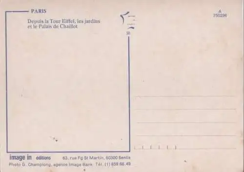 Frankreich - Paris - Frankreich - Depuis la Tour Eiffel