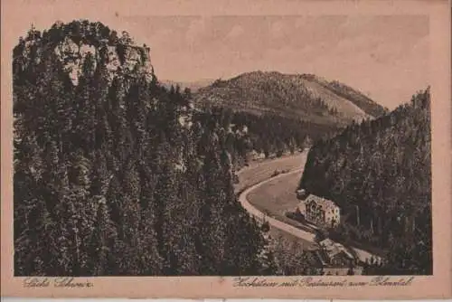 Sächsische Schweiz - Hockstein mit Restaurant zum Polenztal - ca. 1935