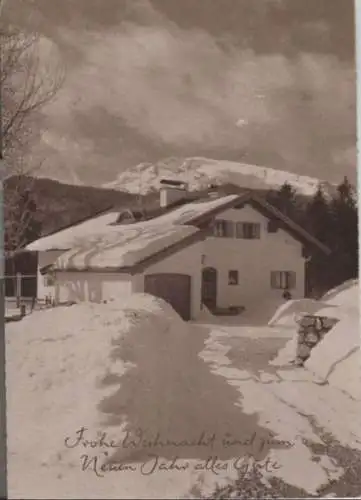 Frohe Weihnacht - Verschneites Haus - 1970