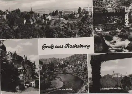 Lunzenau, Schloss Rochsburg - u.a. Durchblick zur Burg - 1971