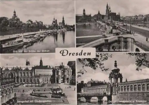 Dresden - u.a. Blick von der Brücke der Einheit - 1960