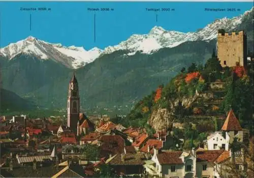 Italien - Italien - Meran - Merano - Panorama gegen Texelgruppe - ca. 1985