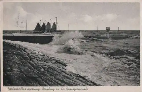 Norderney - Brandung an der Strandpromenade - ca. 1960