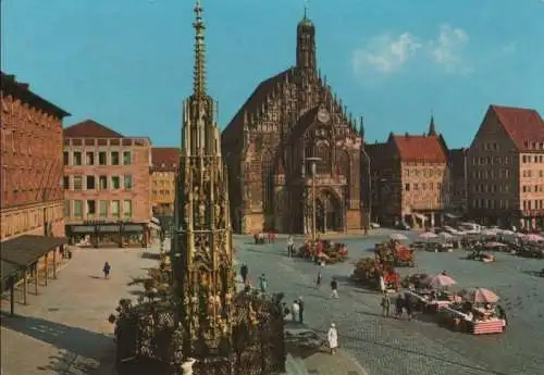 Nürnberg - Schöner Brunnen und Frauenkirche - 1992