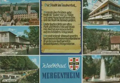 Bad Mergentheim - Schloß, Wandelhalle, Im Kurpark, Kurhaus, Wolfgangbrücke, Wasserspiele - ca. 1970