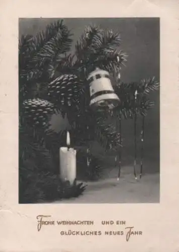 Frohe Weihnachten Kerze und Glocke