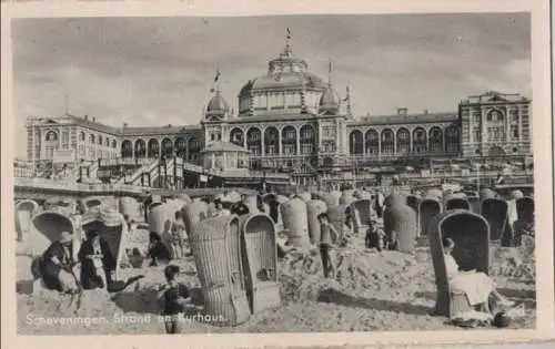 Niederlande - Niederlande - Den Haag, Scheveningen - Strand en Kurhaus - ca. 1960