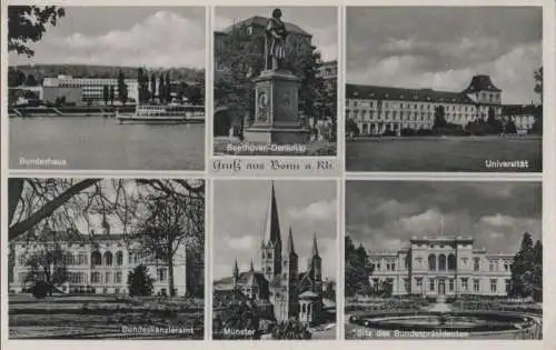 Bonn - u.a. Beethoven-Denkmal - ca. 1950