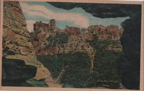 Sächsische Schweiz - Lokomotive und Lamm - ca. 1920