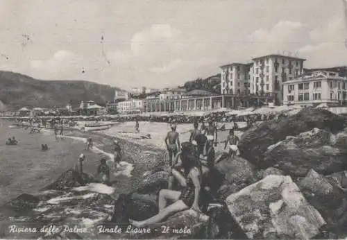 Italien - Italien - Finale Ligure - Der Hafendamm - 1957