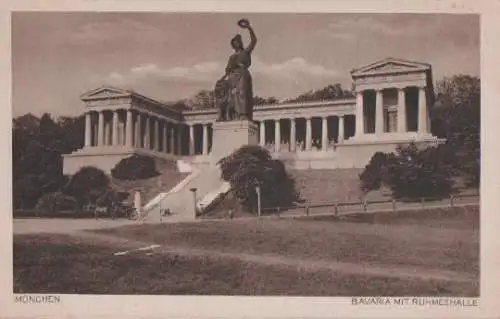 München - Bavaria mit Ruhmeshalle - ca. 1955