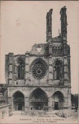 Frankreich - Frankreich - Soissons - Facade de la Cathedrale - ca. 1925