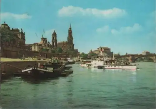 Dresden - Elbansicht mit Brühlscher Terrasse - 1968