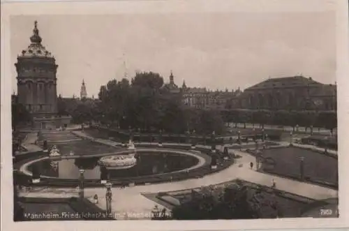 Mannheim - Friedrichsplatz mit Wasserturm - ca. 1950